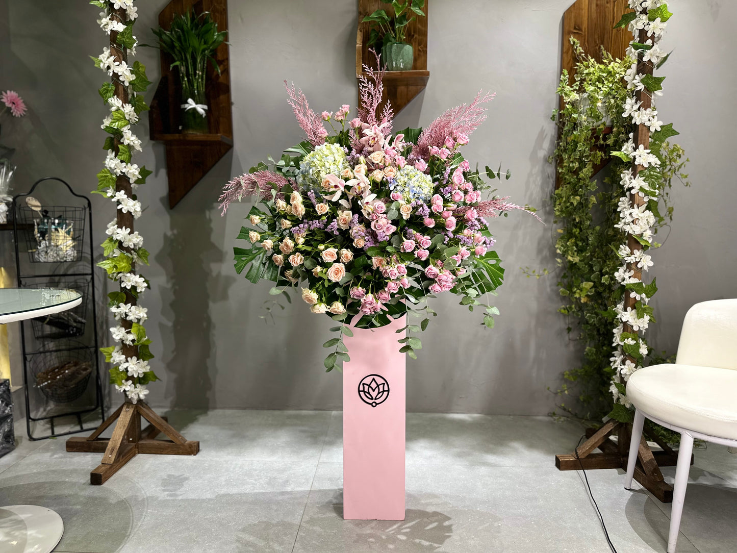 Pink baby stand