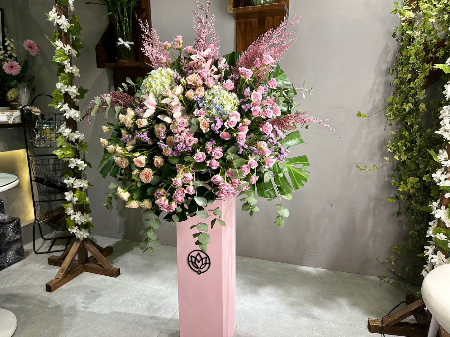 Pink baby stand