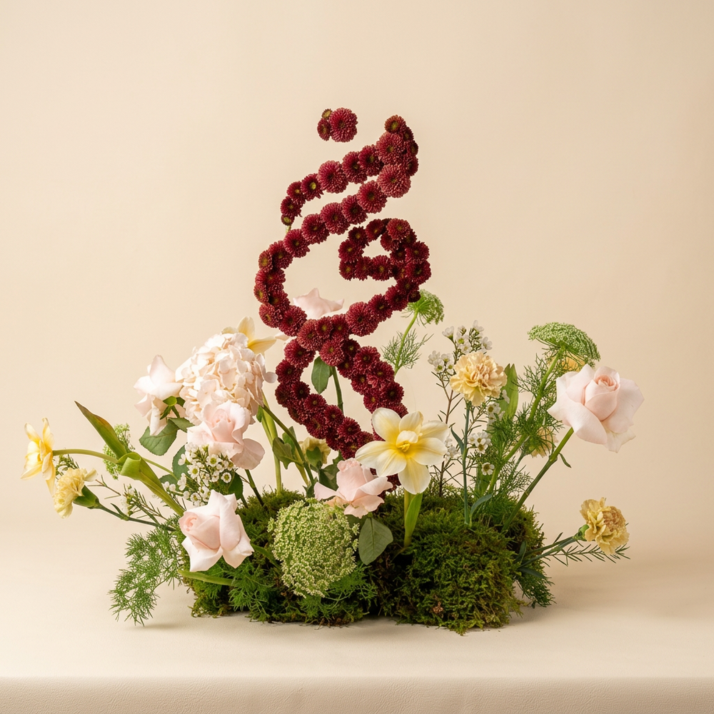 Custom Floral Letter Centerpiece