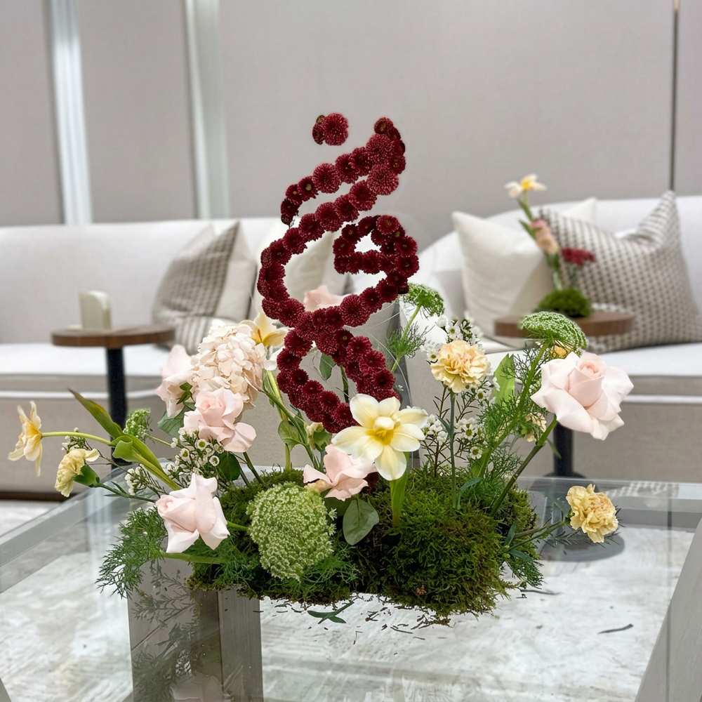 Custom Floral Letter Centerpiece 2