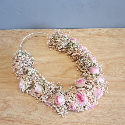 Pink Rose Gypsophila Garland